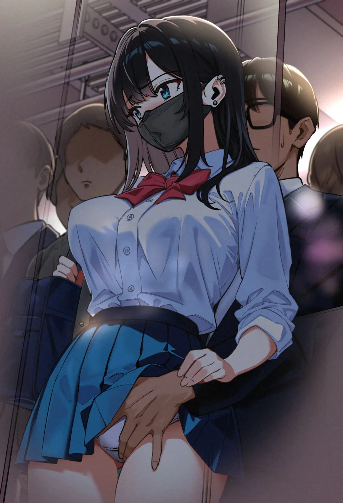 【無料エロ漫画・同人】電車、女子〇生。-8枚目
