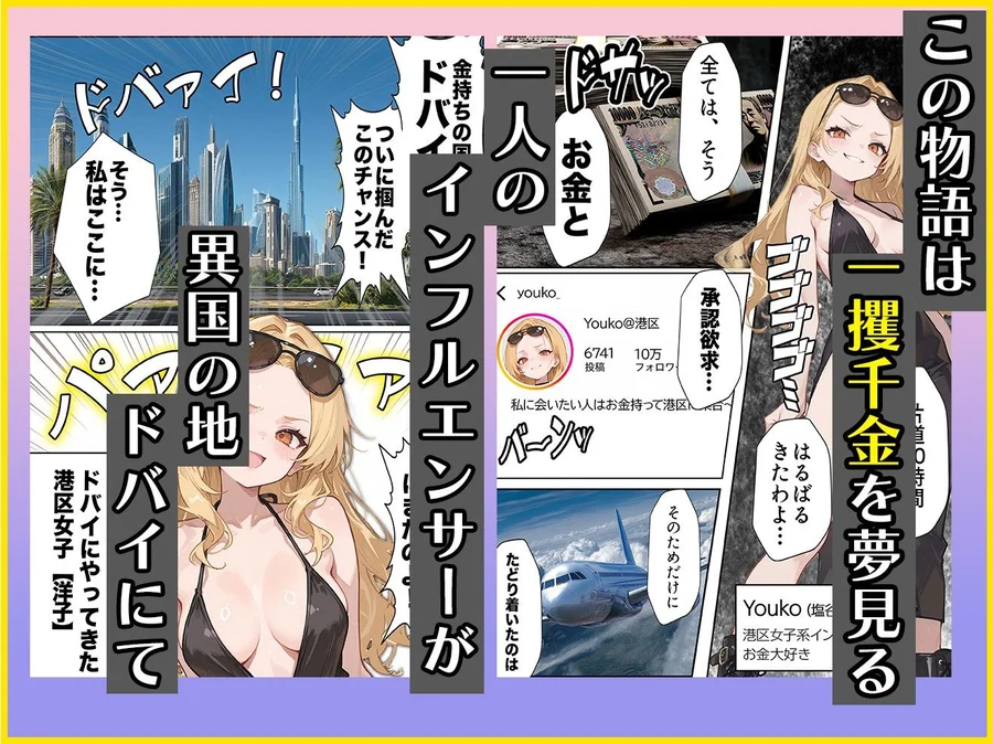 【無料エロ漫画・同人】【悲報】港区女子系インフルエンサーさん、ドバイにて消息不明になる-2枚目