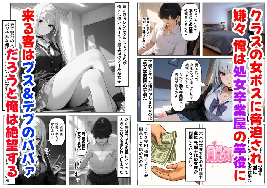 【無料エロ漫画・同人】クラスで【処女卒業屋】を開業したら-1枚目