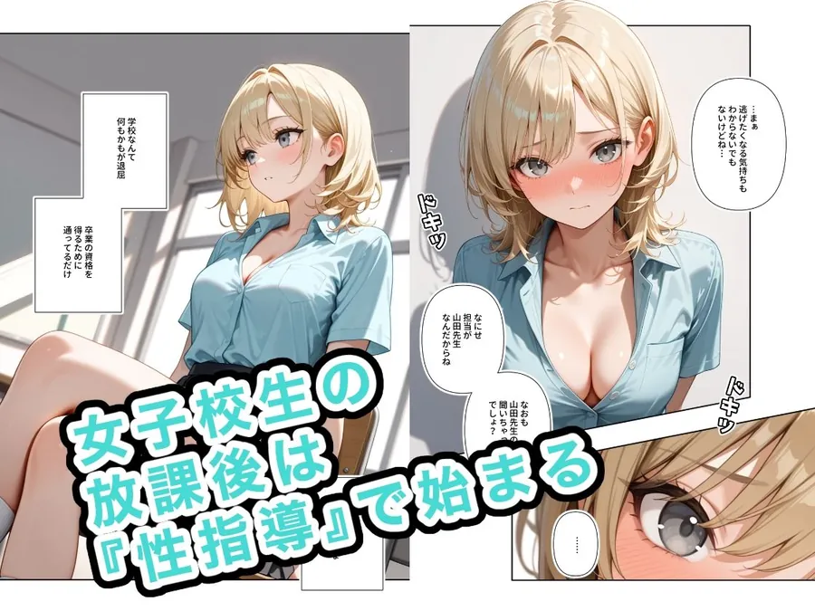 【無料エロ漫画・同人】どこの女子校にもありふれた普通の性指導8-1枚目