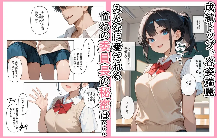 【無料エロ漫画・同人】裏垢投稿者を、捕まえた！「むっつりスケベ委員長は、先生に犯●れたい！？」-1枚目