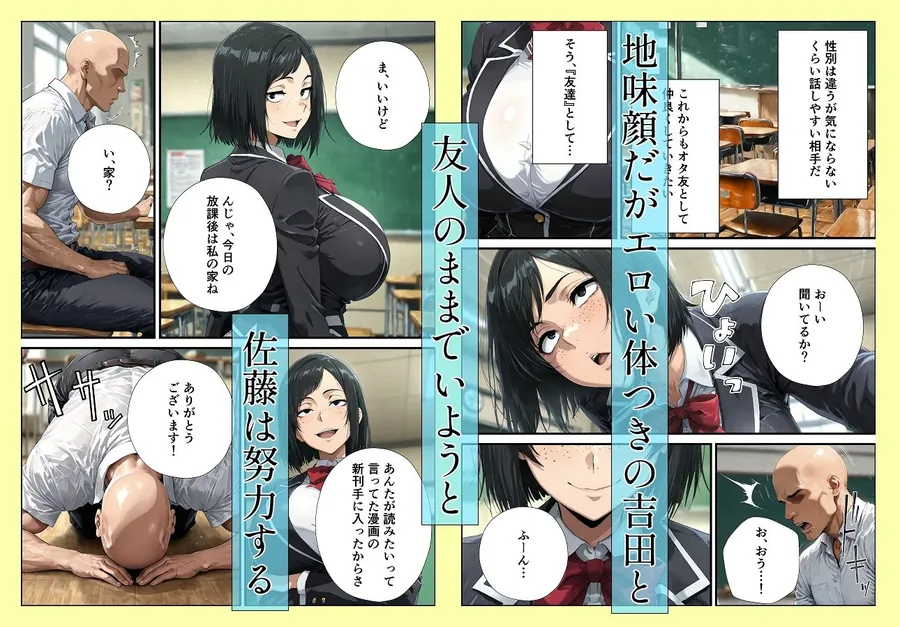 【無料エロ漫画・同人】地味顔爆乳オタ友からの誘惑が止まらない-2枚目