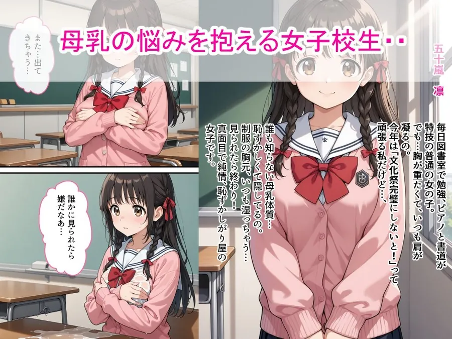【無料エロ漫画・同人】母乳女子校生が男子生徒に弱みを握られ中出し絶頂した話-1枚目