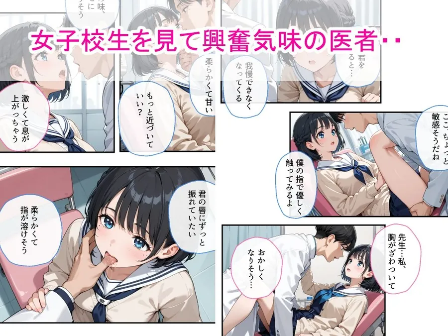 【無料エロ漫画・同人】清純女子校生が歯医者に着衣中出しされ絶頂した話-2枚目