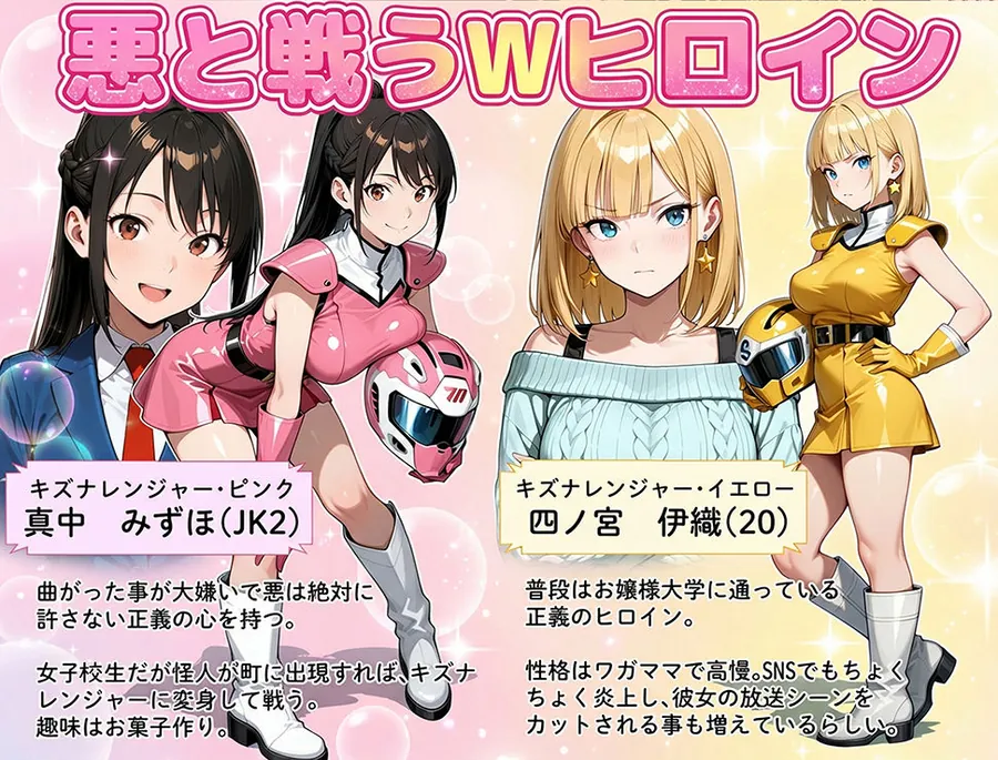 【無料エロ漫画・同人】正義の戦隊ヒロイン！無限ハードSEXで戦えないほど快楽依存に調教され悪の組織に完堕ちする！・前編-2枚目